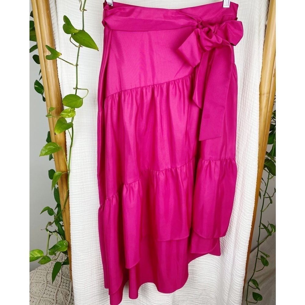 ELIZA J WOMENS BOW HI LOW WRAP RUFFLED SKIRT - Picture 2 of 11